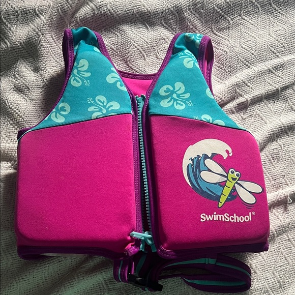 Kids Swim Vest - Pink and Teal - Picture 1 of 4